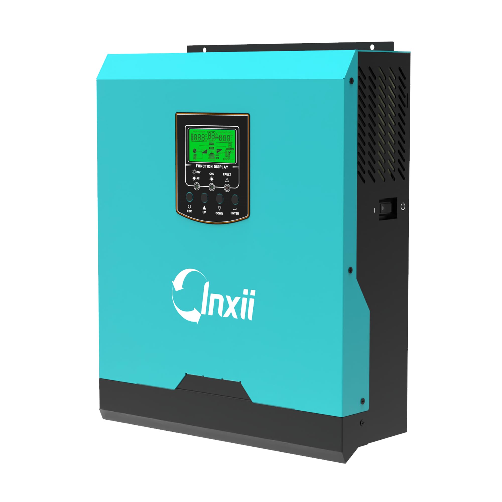 3000W Inversor Híbrido de 24V DC a 220V/230V AC, Inversor Solar de Onda Senoidal Pura Off-Grid con Controlador de Carga Solar PWM 50A, Compatible con Baterías de Plomo-ácido y Li-Ion de 24V