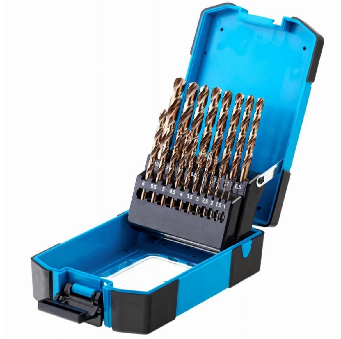 Juego de brocas para metal de cobalto - Broca para metal - Brocas versátiles para acero inoxidable, resistentes a los ácidos, fundición con resistencia superior a 900 N/mm² - 19 piezas