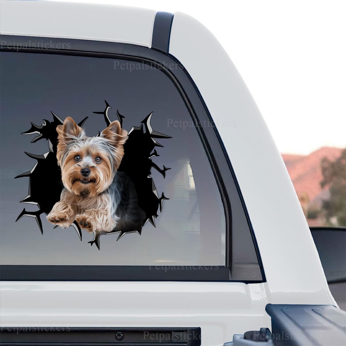 Cute Dog Stickers for Car Window Decals Waterproof Funny Sticker (Yorkie Sticker Decal)