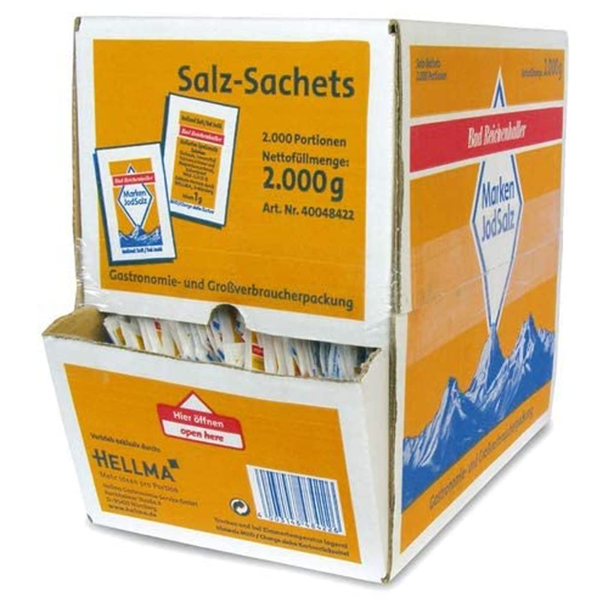 Bad Reichenhaller Speisesalz, jodhaltig, Packung, 2.000 Portionen à 1 g (2 kg)