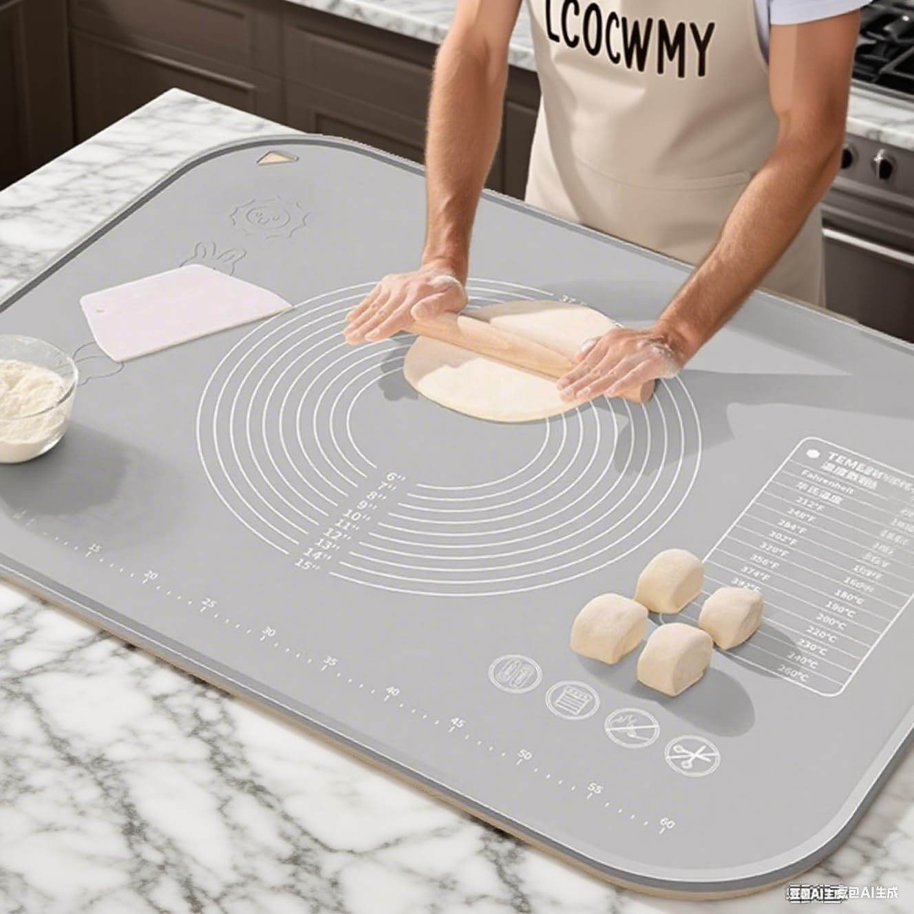 LCOCWMYS Silicone Pastry Mat 25'x18'