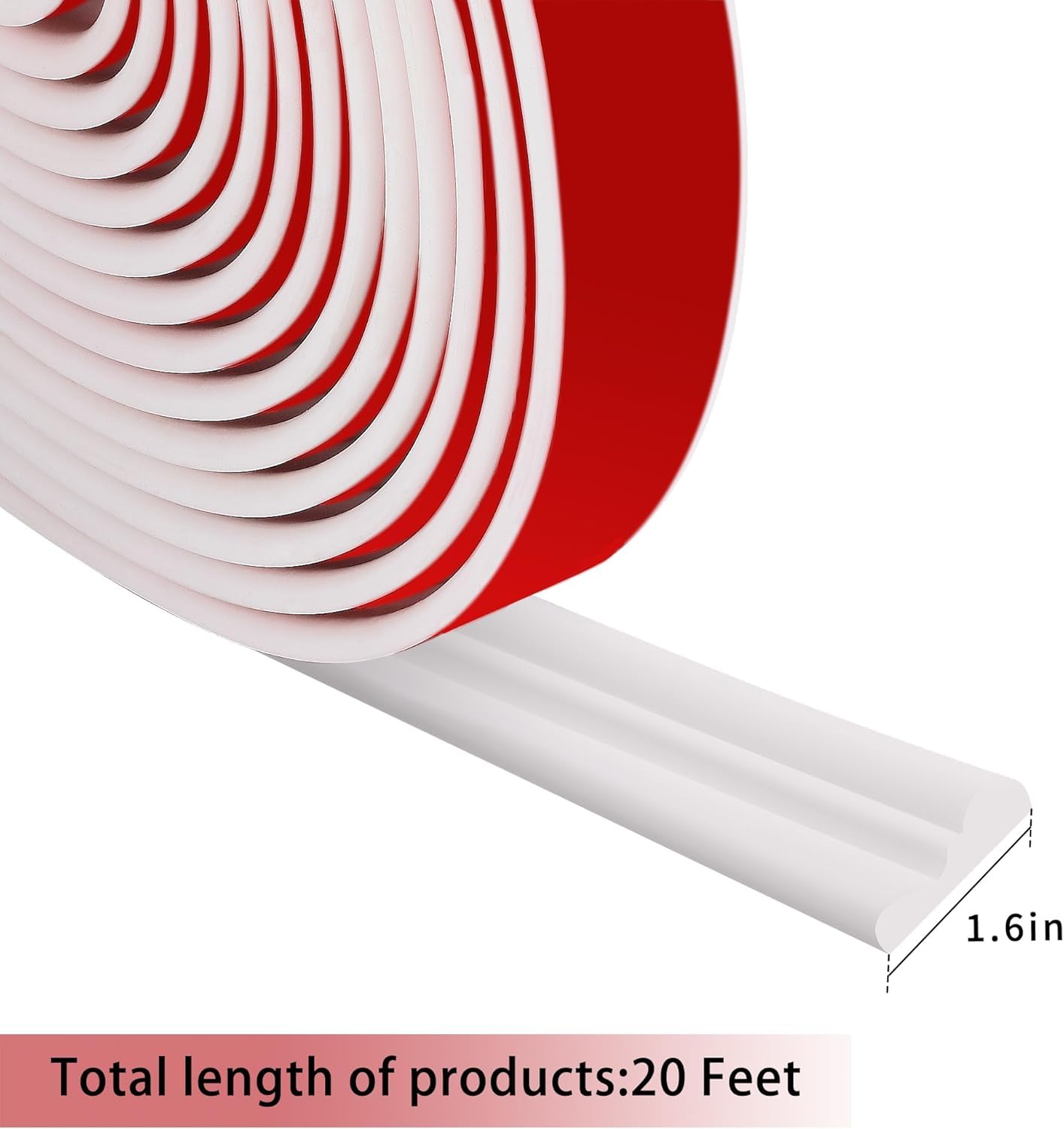6.1M x 40MM Leisten Selbstklebend Wand Deko - Wandleistenleiste - Selbstklebende Verkleidungsleiste Zierleisten Weiß, Spiegelrahmen Schranktür Home Decoration