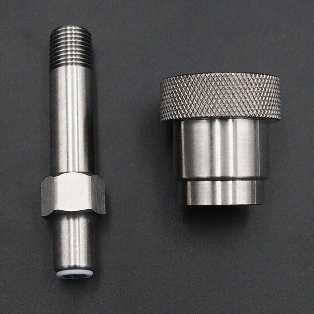 Tool Part for SS-CGA 347 Kit Stainless Steel SCBA Firefighting SS-CGA 347 Kit 1/4 Inch MNPT Hand Tight Nut and 3 Inch Nipple Fitting
