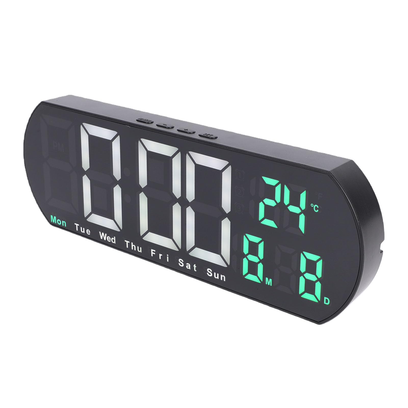 Horloge murale numérique avec affichage de la date et de la semaine