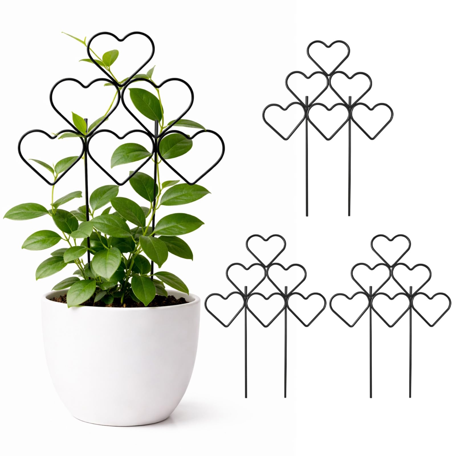 ZOUTOG 15 Inch Trellis for Climbing Plants Outdoor 3 Pack,Rustproof Metal Garden Trellis for Potted Plants,Sturdy Houseplant Support Indoor Outdoor for Ivy Pothos Monstera Hoya Flower Vine