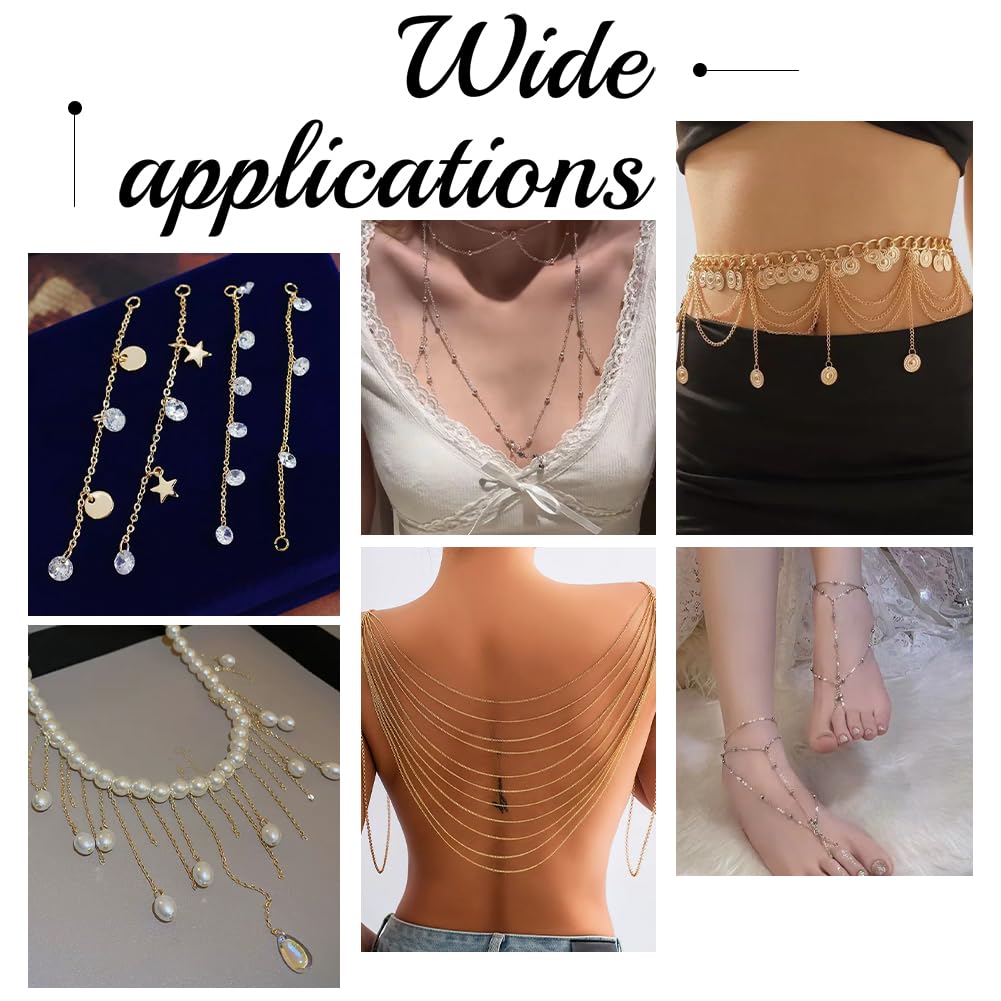 UNICRAFTALE Catene per Collana in Oro da 10m 304 catenelle in Acciaio Inossidabile Catena per Collane Saldata Larga 2mm Catene Coreane in Metallo Catena A Maglie di Estensione Bobina per DIY Gioielli