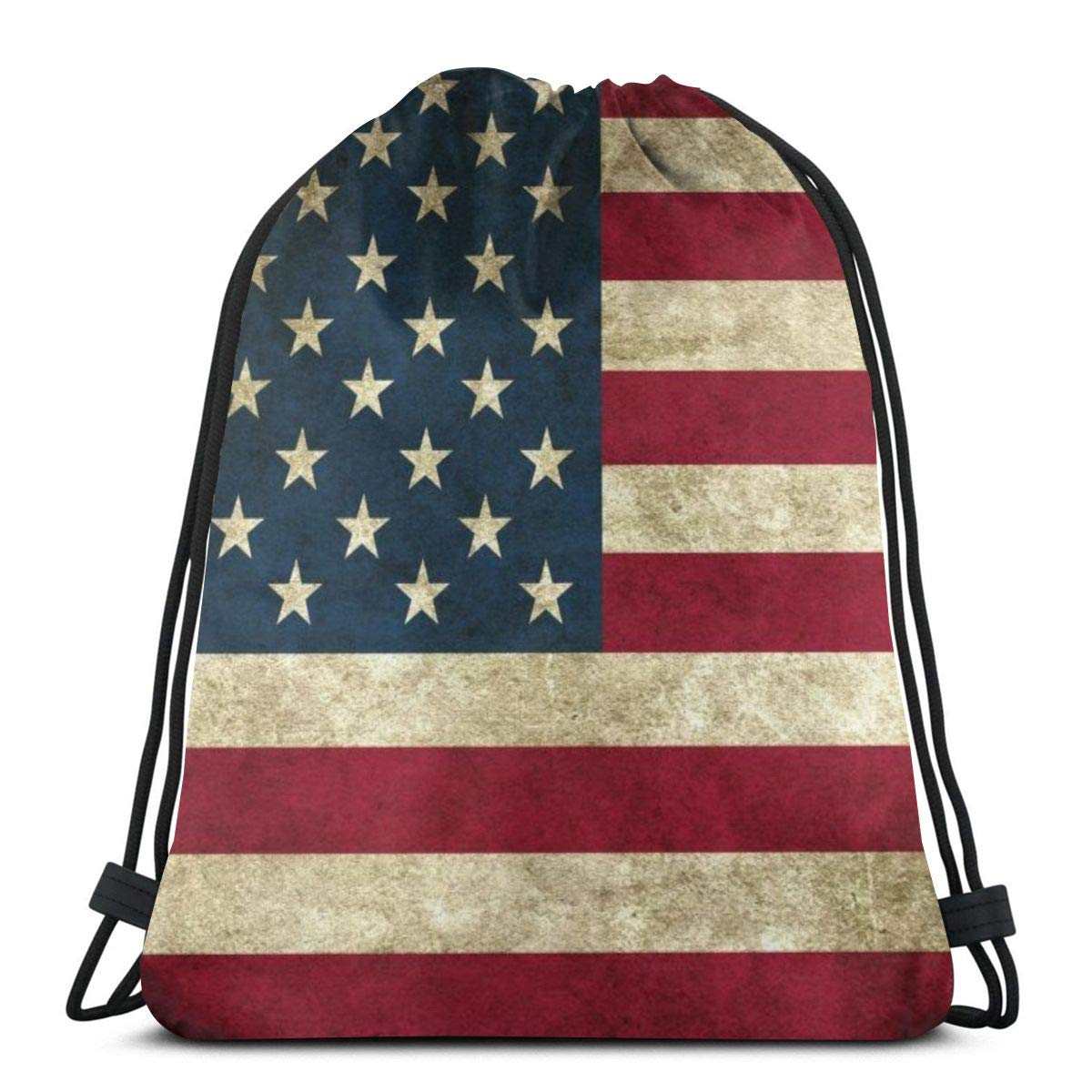 American Flag Usa Flag Unisex Drawstring Backpack Bag Sport Gym Travel Sackpack