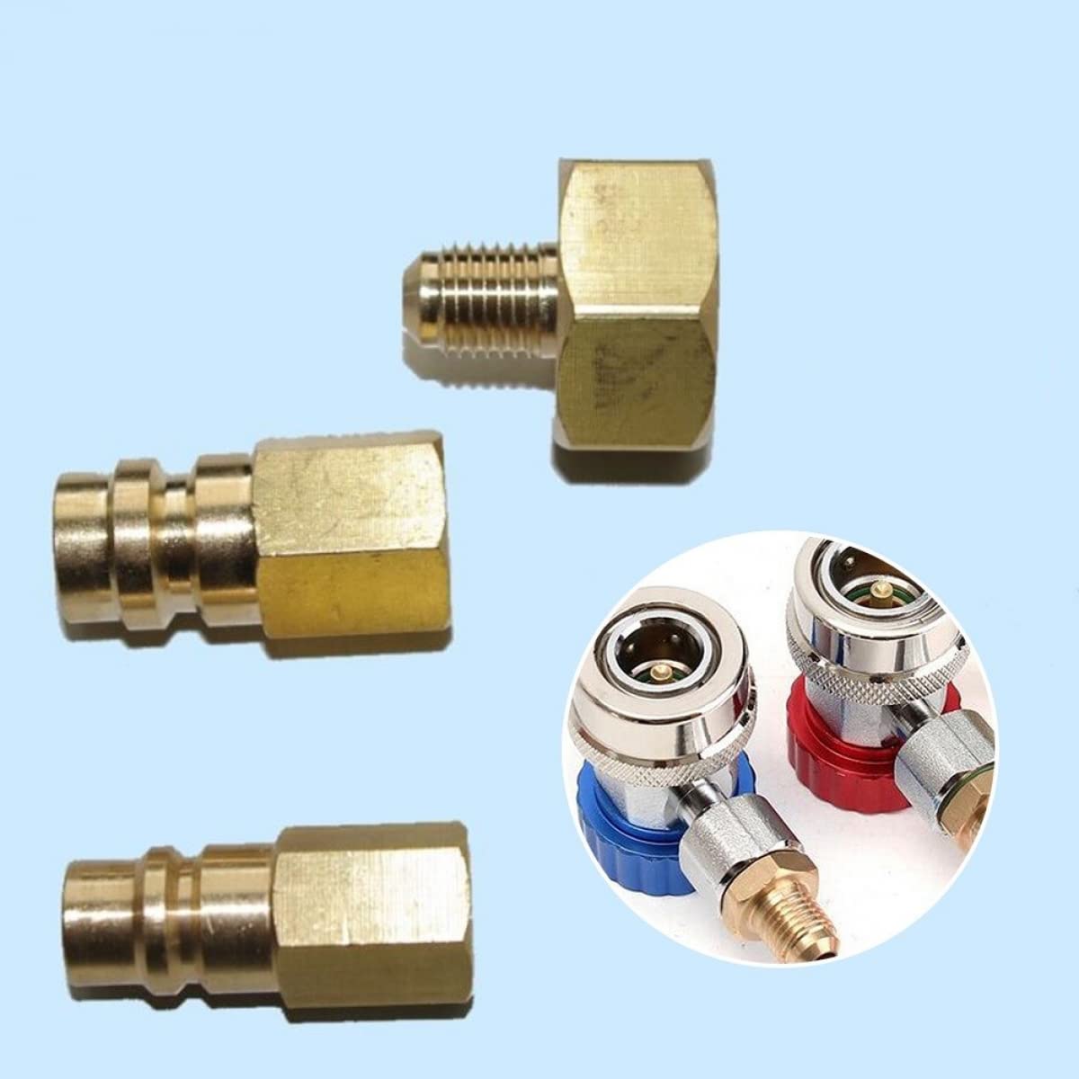 Adattatore per bottiglia per adattatore per condizionatore d'aria per auto da 5/8 a 1/4 per sistemi HVAC R134A 1/4SAE G3/4 Accessori per parti Sostuisci