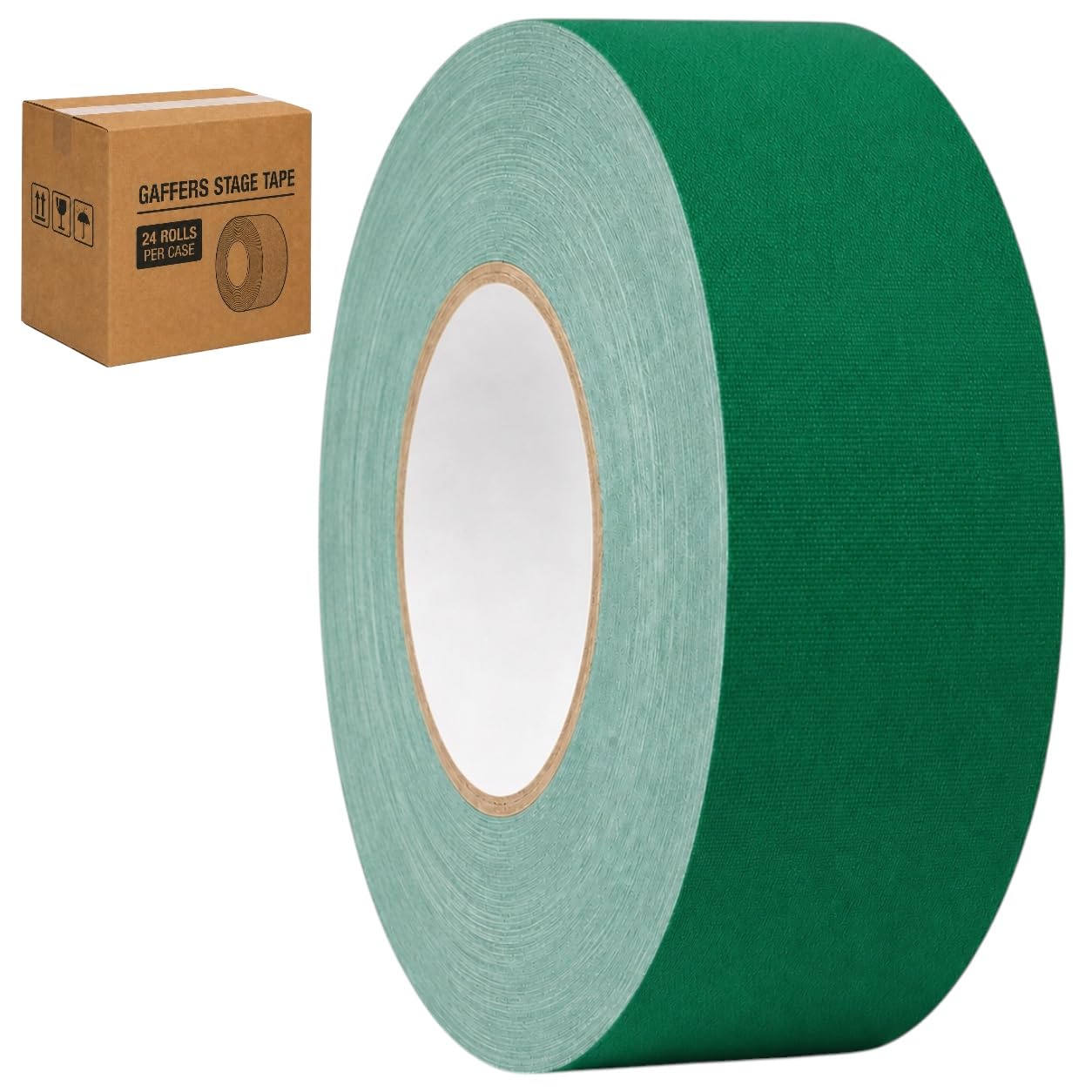 GGR Supplies CGT-80 Gaffers Stage Tape, Green, 2 in x 60 yd, 24-Pack
