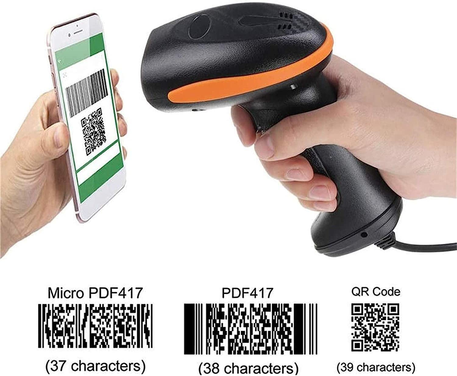 ZCX Scanner di Codici a Barre Portatile Scanner di Codici a Barre Scanner di Codici a Barre cablato Portatile 1D/2D categoria Cancelleria e Prodotti