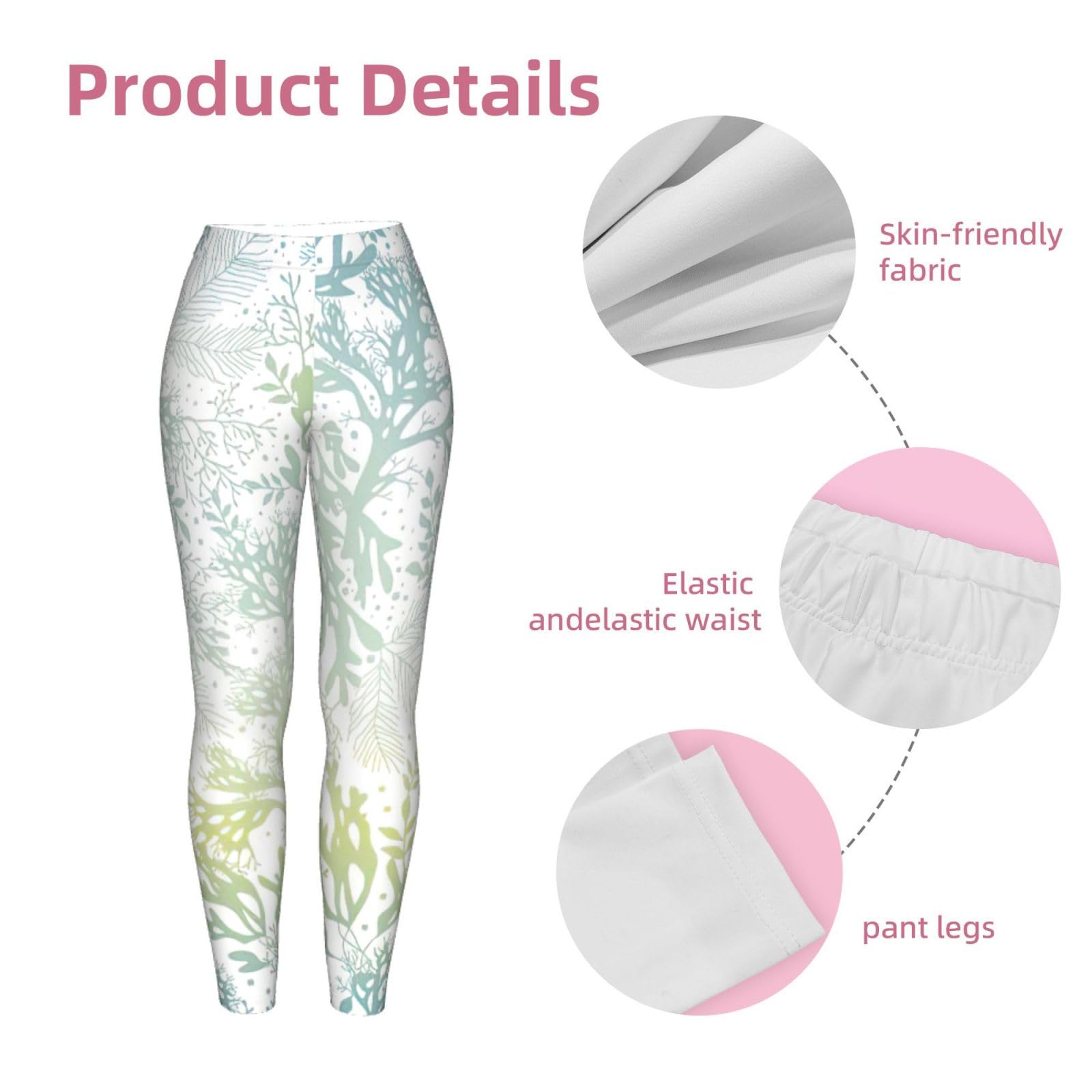 Yogahose für Damen, weich, atmungsaktiv, wasserdicht, vielseitig, sportlich, lässig, Grün / Meerblau