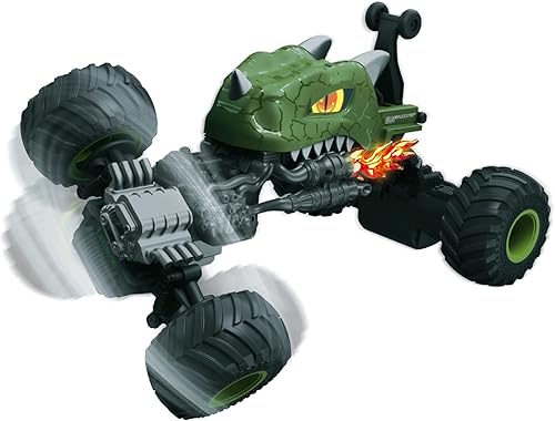 Miniatura 2 de Lexibook, Crosslander Dino, coche de dinosaurio con control remoto, hasta 6.2 mih, acrobacias locas, lanzamiento, giroscopio integrado, efectos de