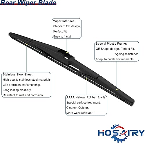 Miniatura 4 de 98811-B8000 Juego de limpiaparabrisas trasero para Hyundai Santa Fe 2013-2018, para Hyundai Santa Fe Sport 2013-2017, para Kia Sedona 2015-2020