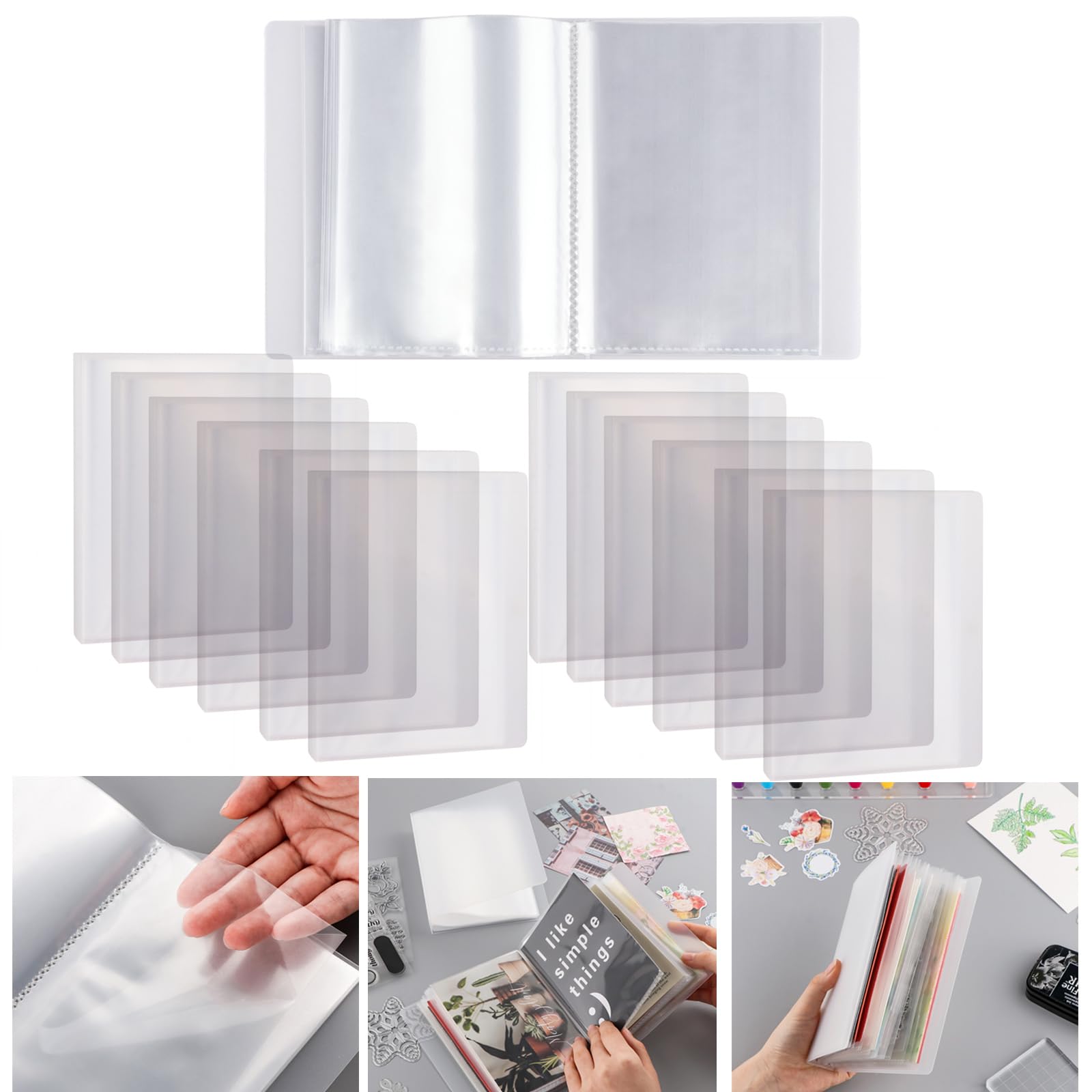 A6 Clear Stamps Storage - 10 Set Embossing Folder &amp; Album Seal Bags for DIY Scrapbooking &amp; Crafts