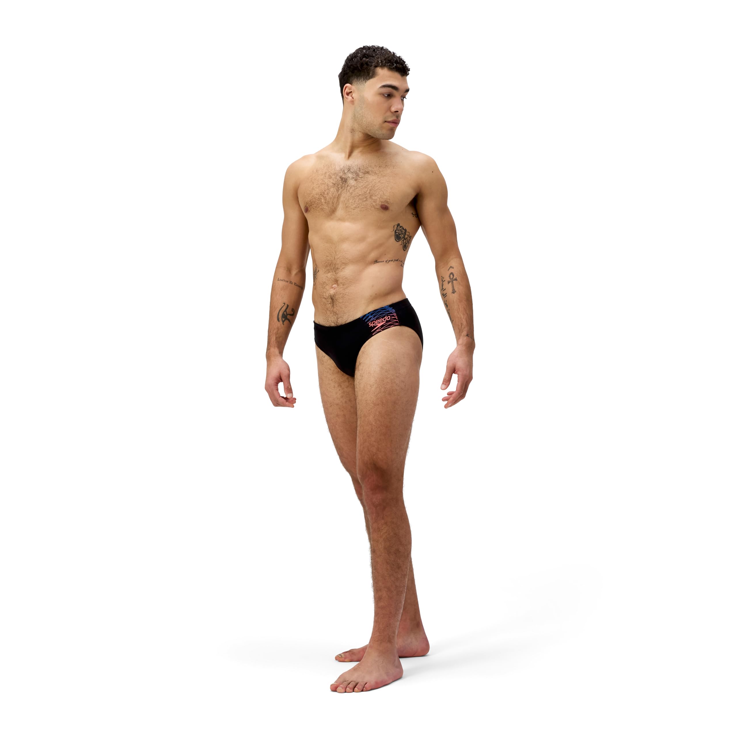 Speedo Men's Orange Medley Logo 7Cm Brief Swim Trunks Swimmers Size 32