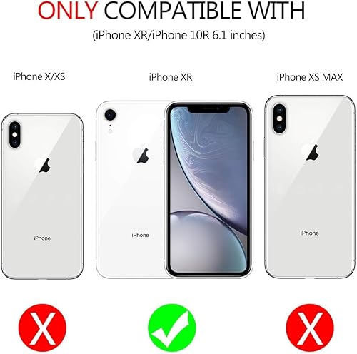 Miniatura 2 de Funda para iPhone XR, iPhone XR con 2 protectores de pantalla HD + funda para cámara deslizante, grado militar de 16 pies, funda protectora probada