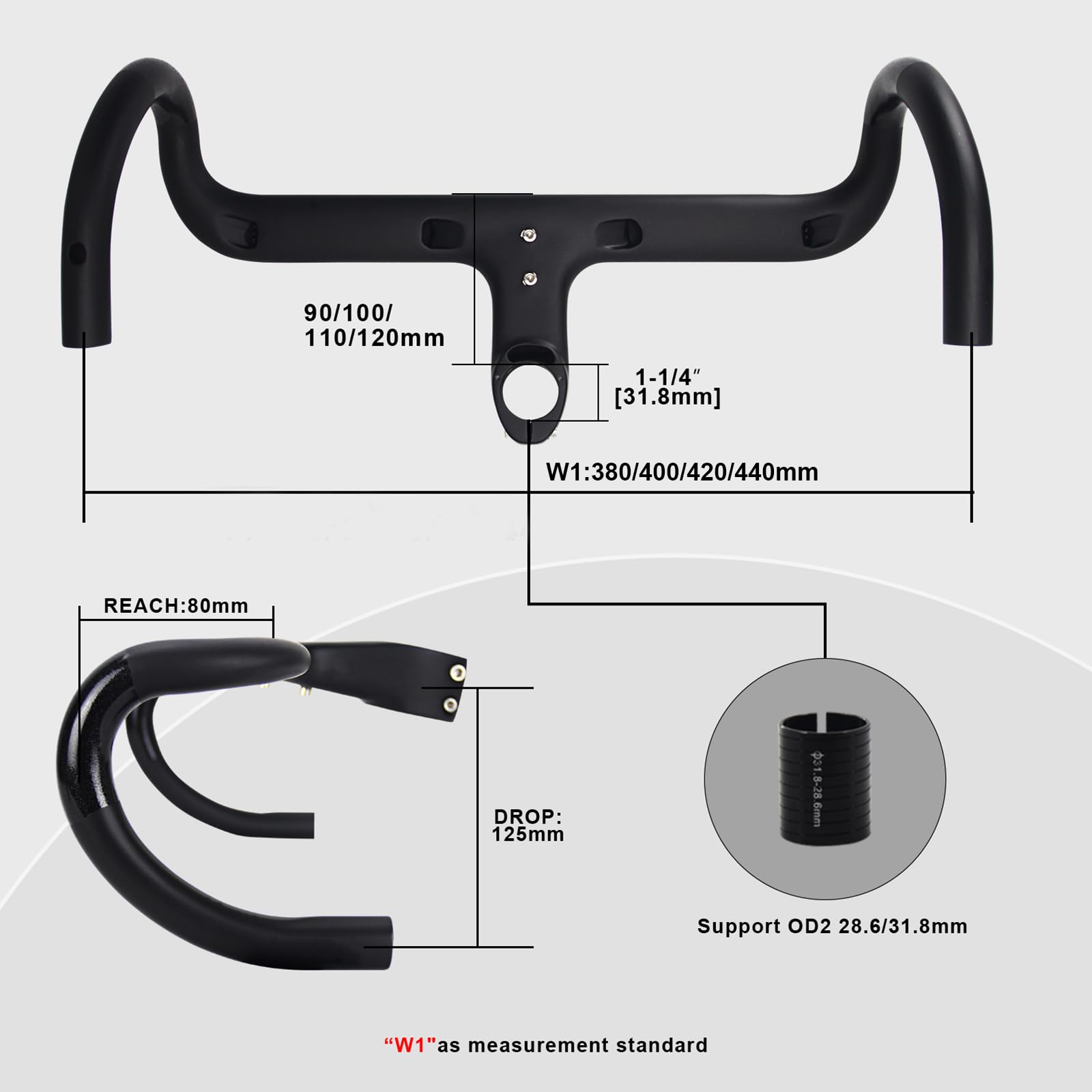 RXL SL guidon en carbonne velo de route 31.8/28.6mm intégré guidon vélo route carbone routage interne UD mat guidon course carbon 440 * 120mm