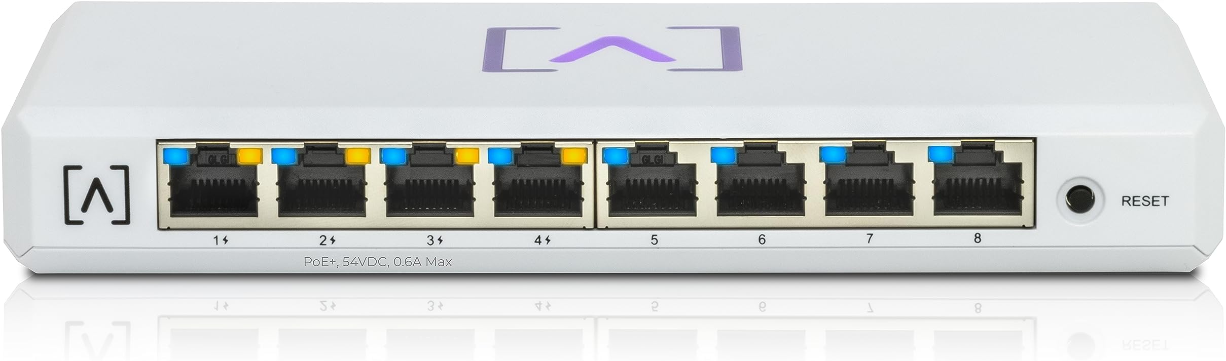 S8-POE 8-Port Cloud-Managed Switch with 4 PoE+ Ports | 60W PoE Budget | Desktop or Wall Mount