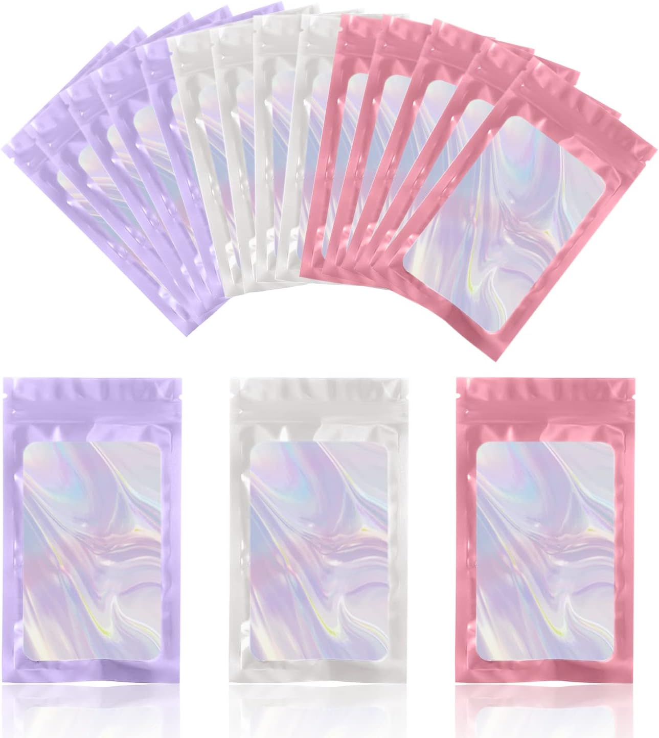 90 pieces of color aluminum foil self sealing bags, reusable sealed