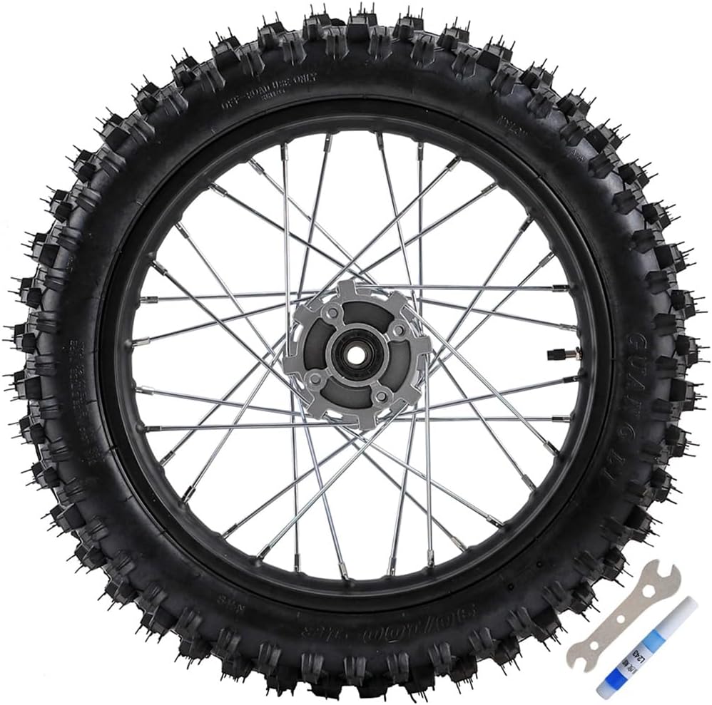 70/100-19 Wheel Tire and Rim Inner Tube with Pit Dirt Bike 1.6x 19 Rim 15mm Bearing Assembly for Pit Pro Trail Bike Motorcycle Motocross Off Road 19 inch Tire SSR Apollo KLX125 TTR125 KX85 (Front)