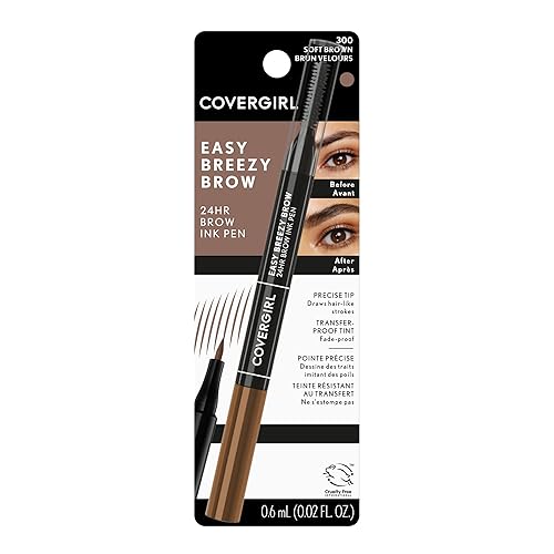 Miniatura 9 de COVERGIRL - Easy Breezy Brow 24HR Brow Ink Pen, doble aplicador, punta de fieltro ultraprecisa, peine de carrete, resistente al agua, ligero, 100%