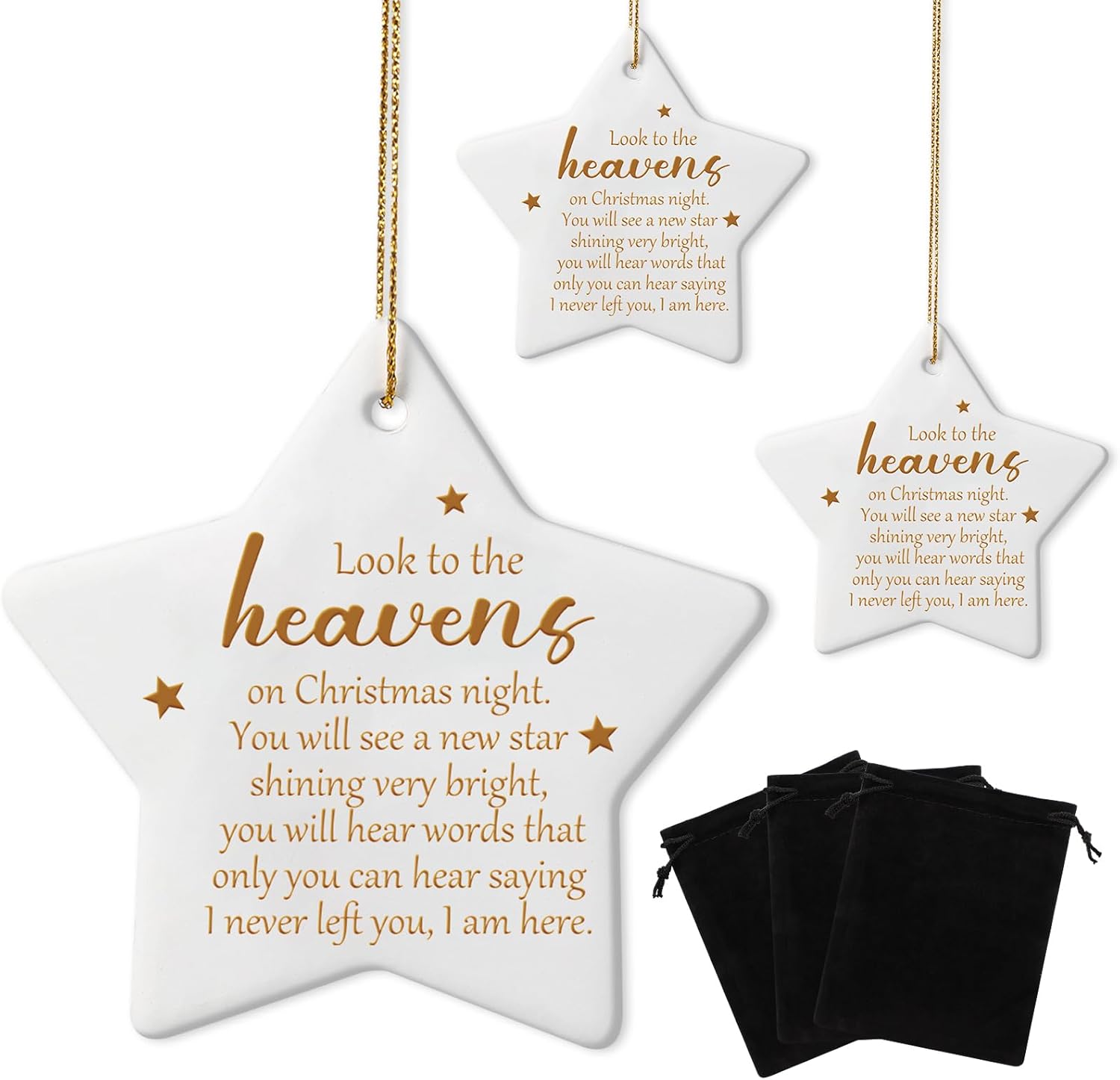 Layhit 3 Pcs Christmas Memorial Ornament Sympathy Gifts for