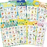 Fancy Land Summer Bingo Game for Kids 24 Players Hawaiian Tropical Summer Luau End of Year Graduation Party Favors Supplies