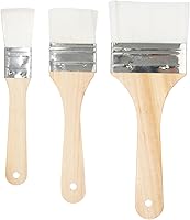 Newkita Set of 3 Synthetic Bristle Chip Paint Brushes for Priming, Varnishing, Wood, Walls & DIY Painting