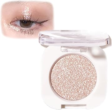 Glitter Eyeshadow Palette - Single Shimmer Eye Shadow Sparkly - Sheer Glow Glitter Eye Make Up for Women Girls - Ultra-fine Powder Multiuse Long-Lasting Waterproof for Festival Crystals Makeup