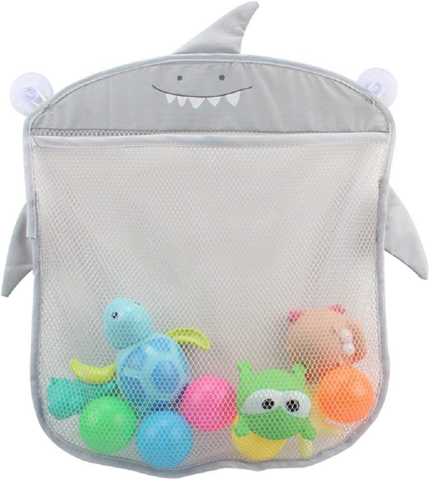 Bath Toy Organizer Storage Extra Large Children Mesh Net Holder Storage Organizer Bag with two heavy suckers for the baby bath toys (gray) Home kitchen garden decoration for family holiday