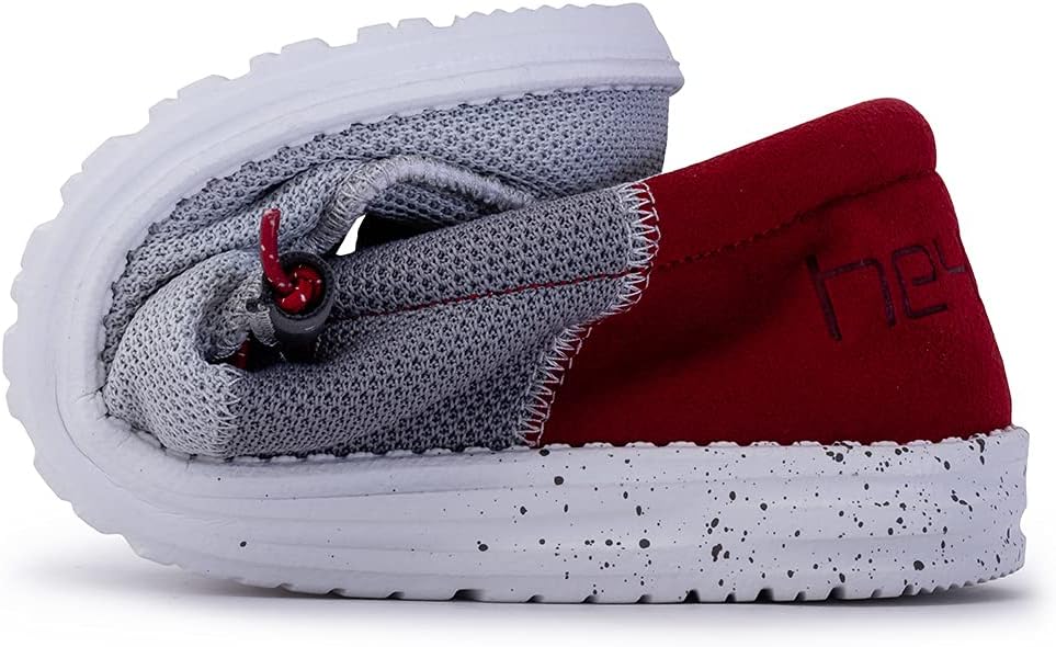 Hey Dude Men's All Wally Styles | Mens Shoes | Men's Lace Up Loafers | Comfortable & Light-Weight 10 Dark Grey Red