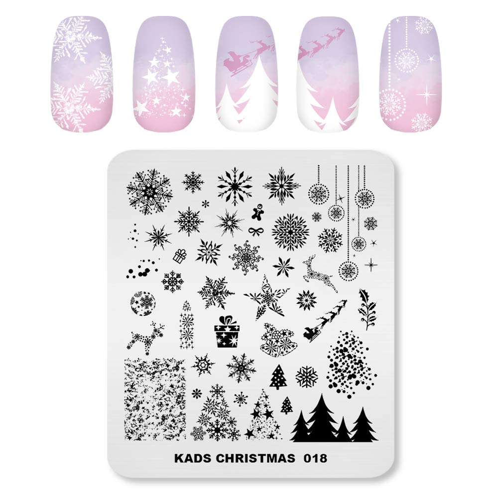FRCOLOR Nagelstempelplatten Set – 3 Stempelplatten + Schablonen, Edelstahl, Für French Nails & Nailart Designs