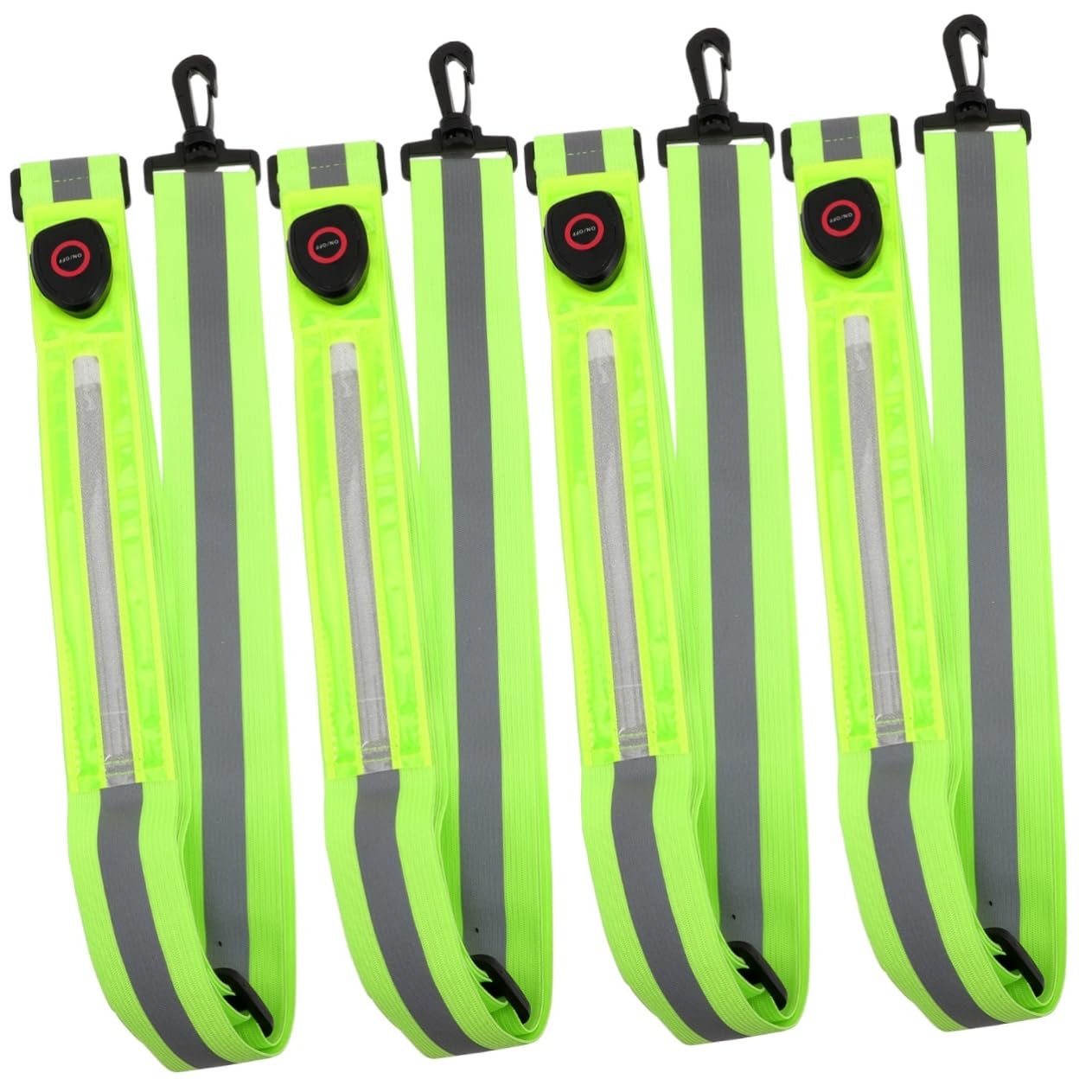 BESPORTBLE 4 Pezzi di Cintura Riflettente per La Corsa Notturna Comoda Cinghia per Il Fitness Fascia Riflettente Evidente per Lo Sport