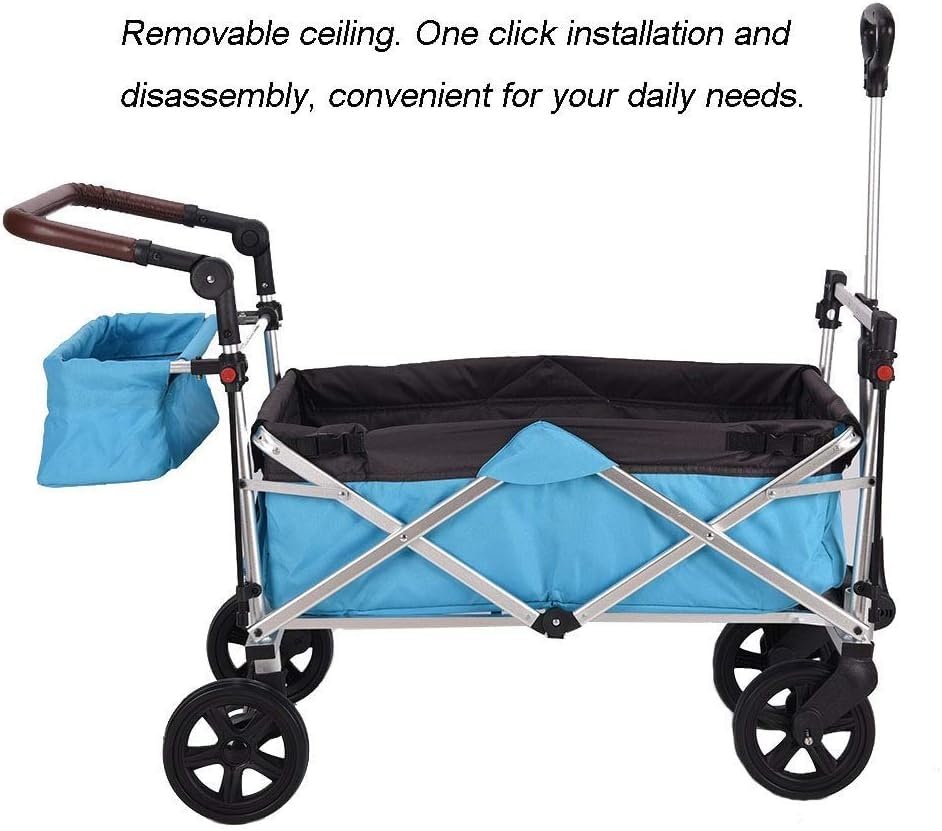 Carretilla Plegable de Gran Capacidad para Jardín Trolley Infantil con Sombra Portátil para Camping y Transporte en Jardín miniatura 2
