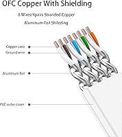 Vista 4 de Cable Ethernet Cat 7, Cable LAN de red de Internet para PS4, Xbox, router, módem, juego plano blindado de 10 Gigabit RJ45, para conexión a