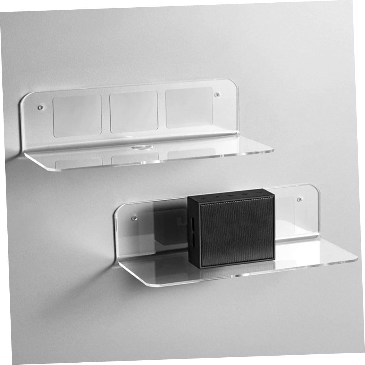 BETOOKY Intelligent Audio Stand Wall-Mounted Speaker Shelf Acrylic Bracket 2pcs for Office and Game Room Storage