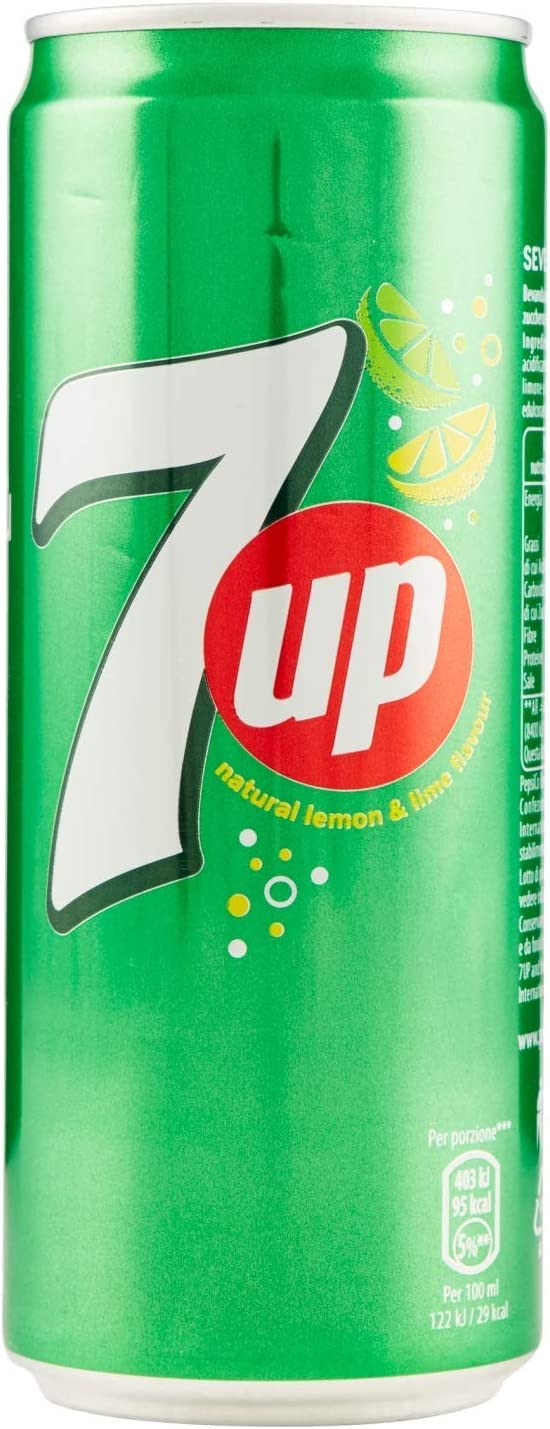 24X Seven Up - Bevanda Analcolica al Gusto di Limone e Lime 330 ml [33 cl] - Bibita Americana Frizzante