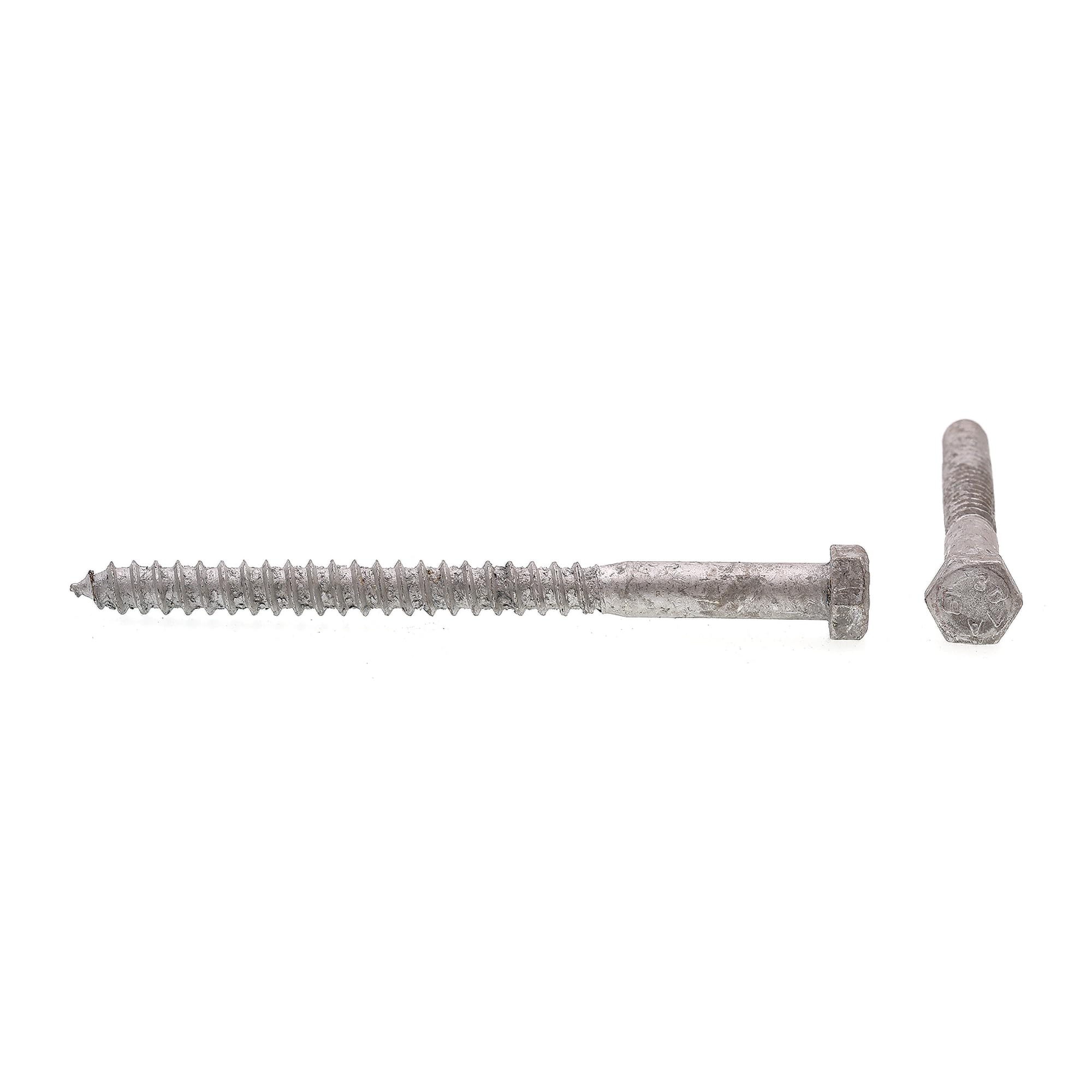 Galvanized Lag Screws - 50 Pack, 3/8in x 5in -2 Galvanized Lag Screws - 50 Pack, 3/8in x 5in -2