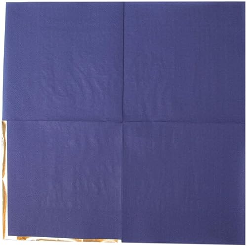Miniatura 9 de Efavormart - Paquete de 50 servilletas de papel para fiestas, 2 capas, color azul marino suave con borde dorado
