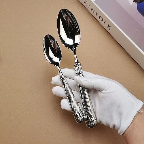 Miniatura 8 de Juego de cubiertos de 48 piezas para 12 cubiertos de acero inoxidable 1810 de alta calidad elegante juego de utensilios de vajilla para el hogar