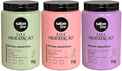 Salon Line, SOS Hidratação, Cronograma Capilar, Somente a Máscara Capilar Bio-Recostrução Não é Vegana - Para Cabelos Ondulados, Cacheados e Crespos, 1 kg