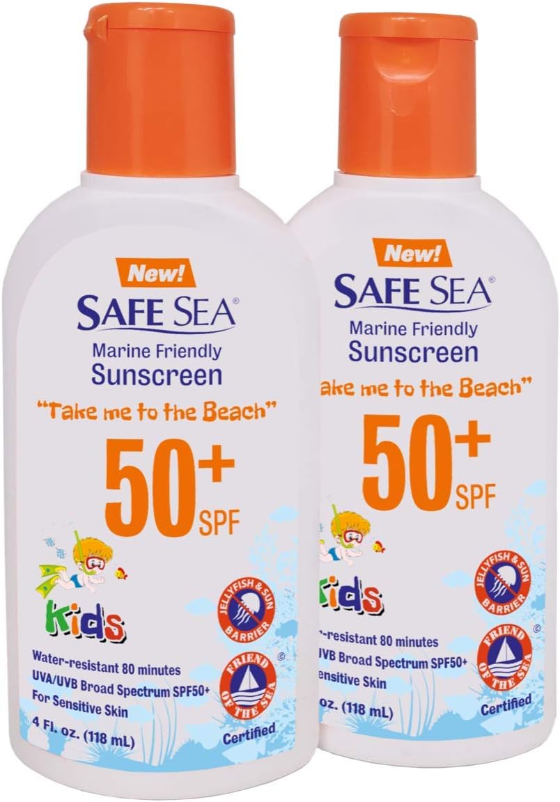 Anti-jellyfish Sting Protective Lotion for Kids - SPF50+ - Jellyfish & Sea Lice Prevention Sunscreen (Kids2pack)