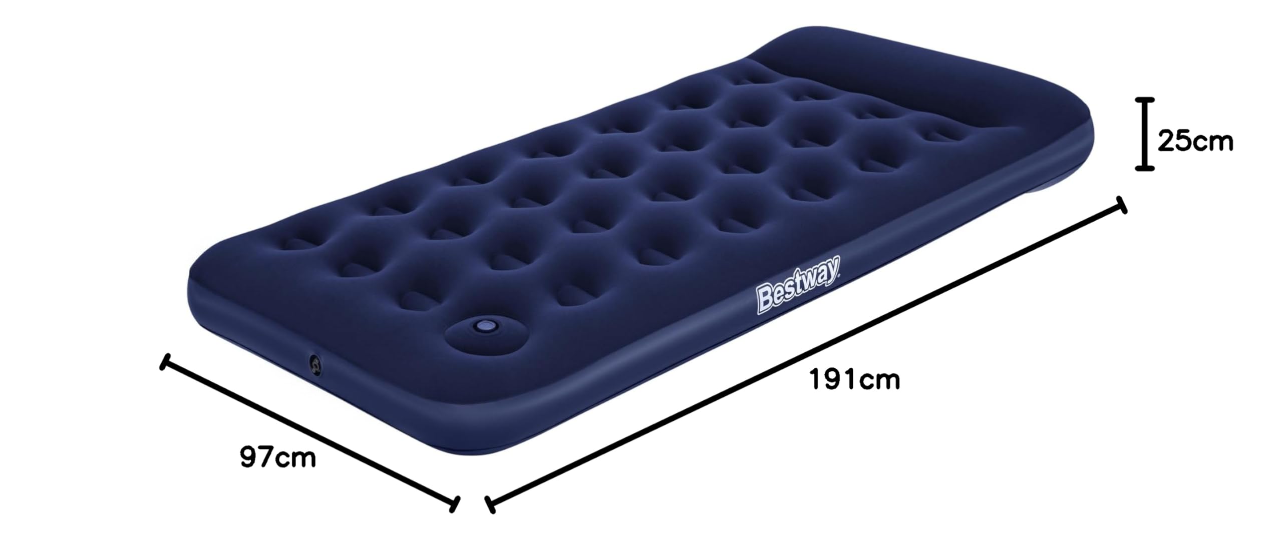 Bestway Single-Luftbett mit integrierter Fußpumpe 188 x 99 x 28 cm