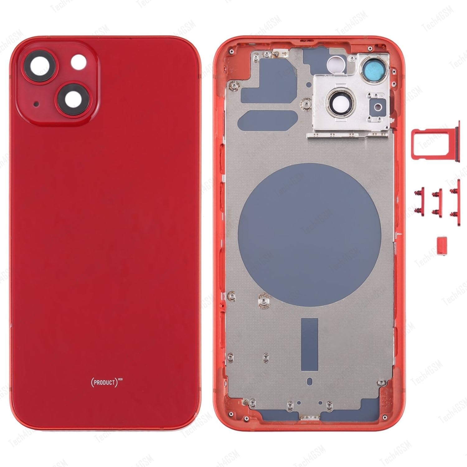 Original Complete HOUSING Body for iPH0NE 13 RED with Side Keys SIM Tray and Camera Lens
