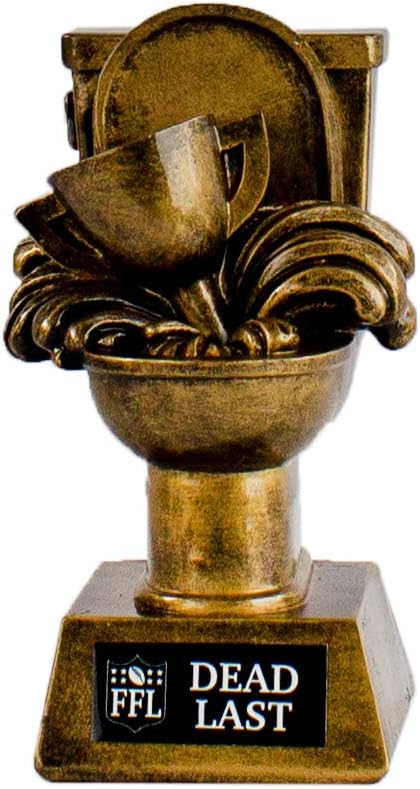 Fantasy Football Award - Last Place Toilet Bowl Championship Trophy - 6 Inches Tall