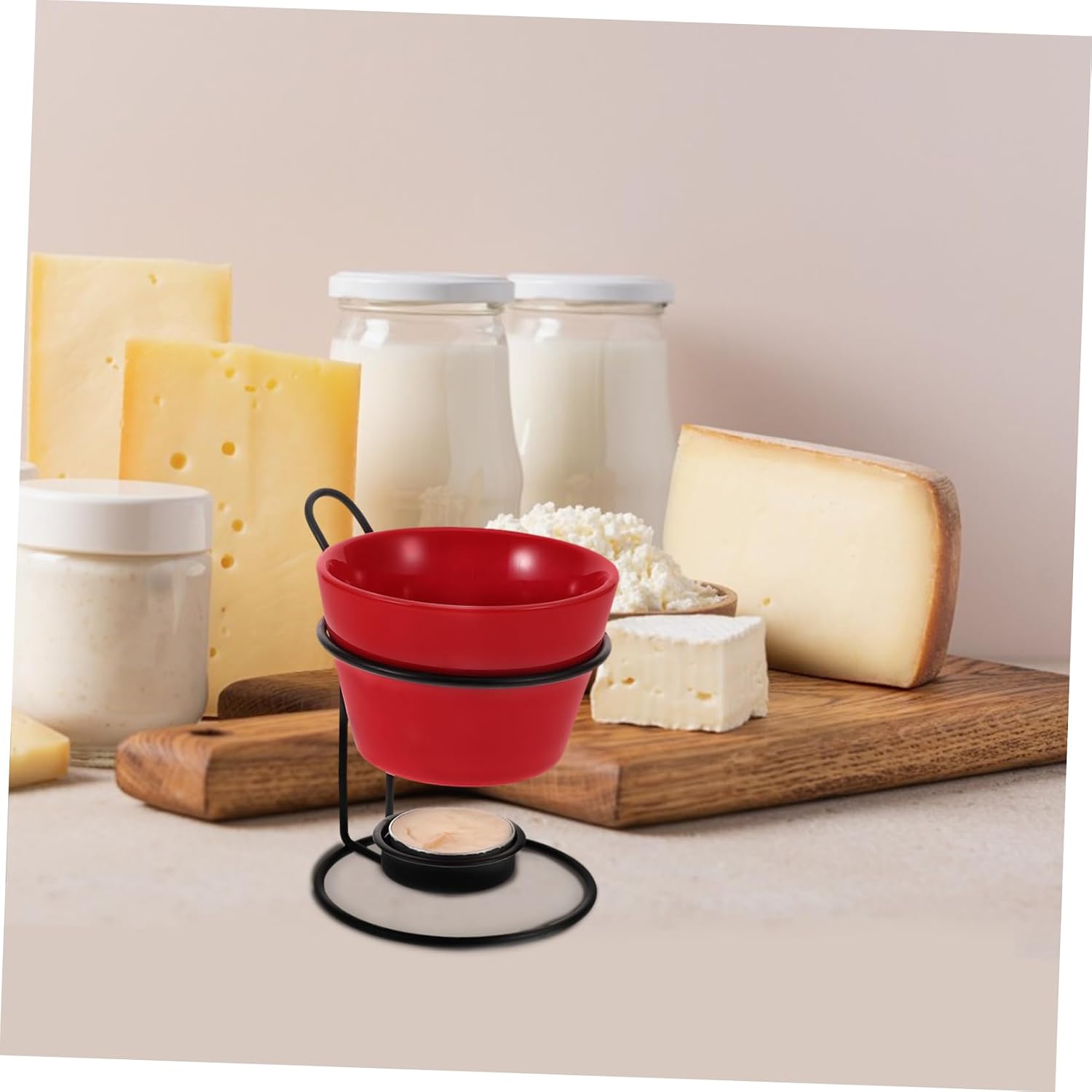 PRETYZOOM 2sets Ceramic Butter and Chocolate Melting Pot Removable Rack for Easy Cleaning and Versatile Use for Fondue Cheese and Candle Melting