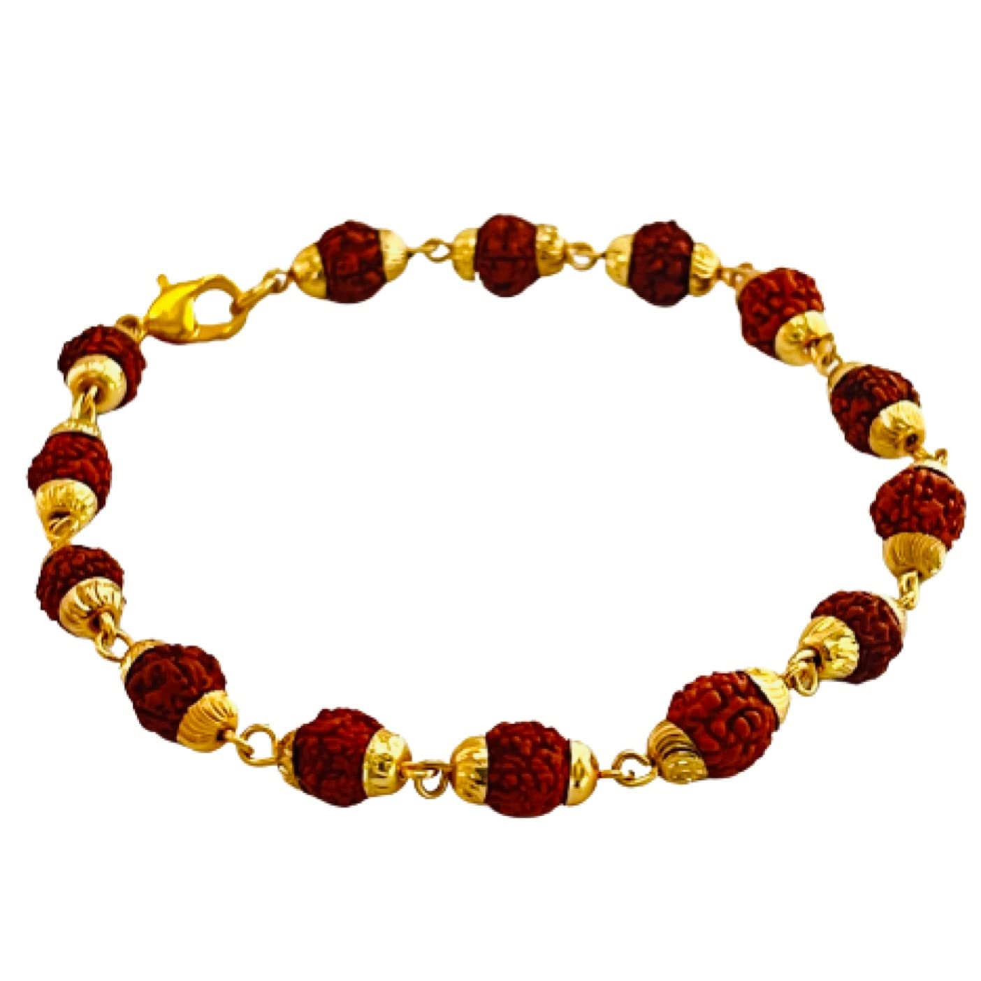 THE OPAL FACTORY Mens Gold Plated Auspicious Rudraksha Bracelet Rakhi for Brother (B09BF3PHFH) Amazon Price History, Amazon Price Tracker
