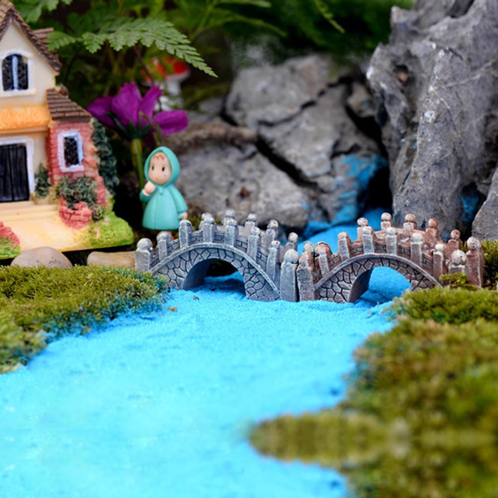 Wróżkowy most ogrodowy 11 sztuk mini mostek do bajki akcesoria ogrodowe mały mostek miniatury figurki bajkowe zestawy ogrodowe ozdoby małe żywiczne figurki skalne rzemiosło terrarium akcesoria