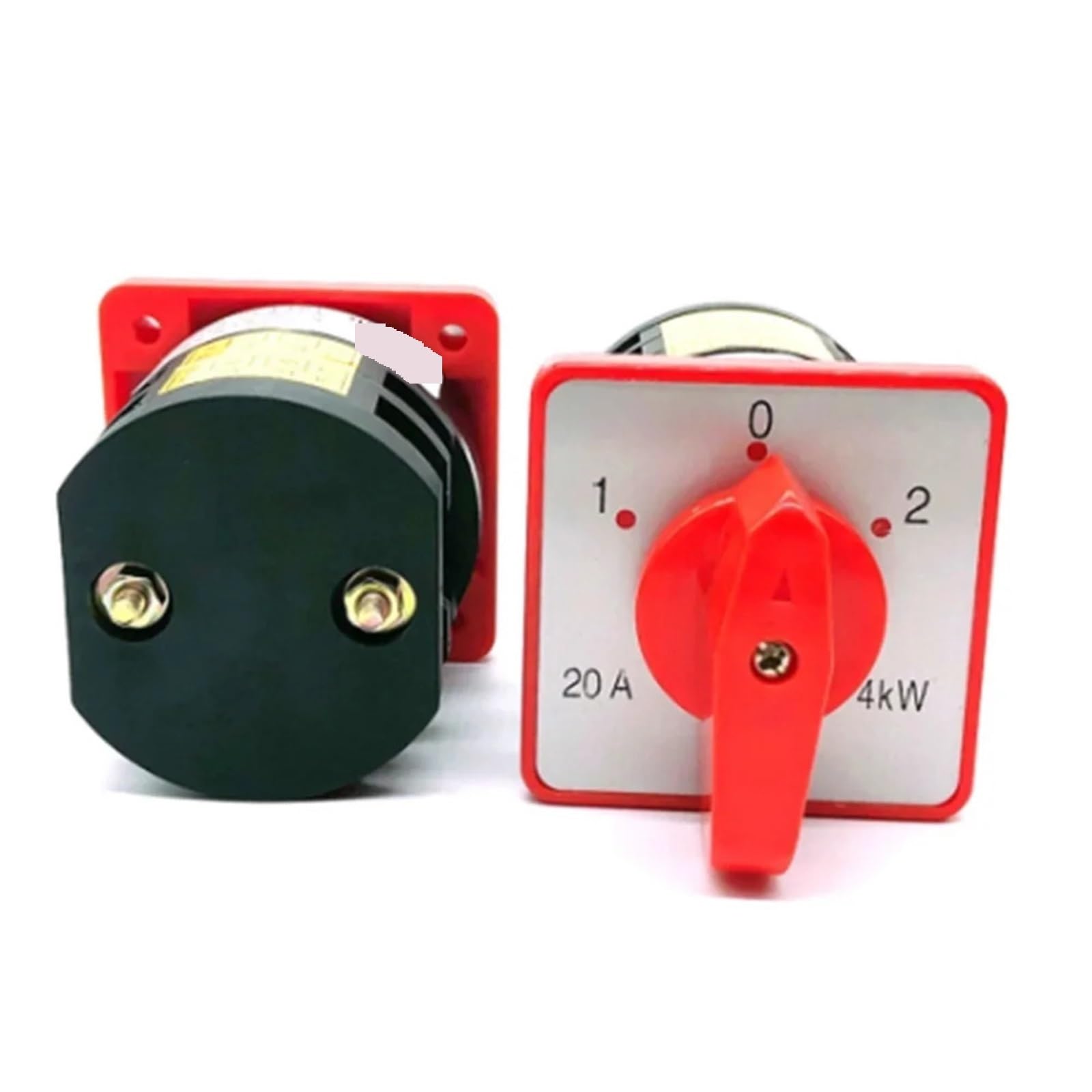 1 x 3-pozycyjny przełącznik obrotowy krzywki, 380 V AC, 20 A, 4 kW, 12 zacisków.