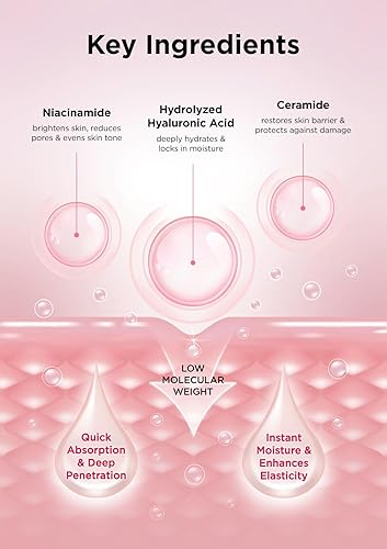 Miniatura 5 de Hanskin Real Complexion Crema hidratante hialurónica, hidratante de ácido hialurónico con niacinamida y vitamina E loción hidratante para pieles